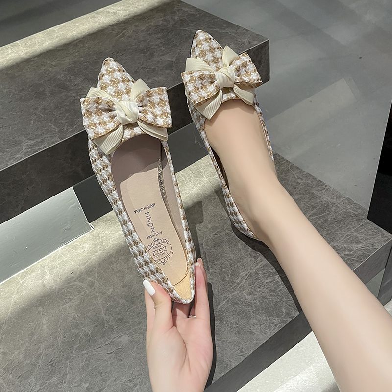 Women Shoes Quick Delivery - Pointed Toe with Bow Kawaii Shoes