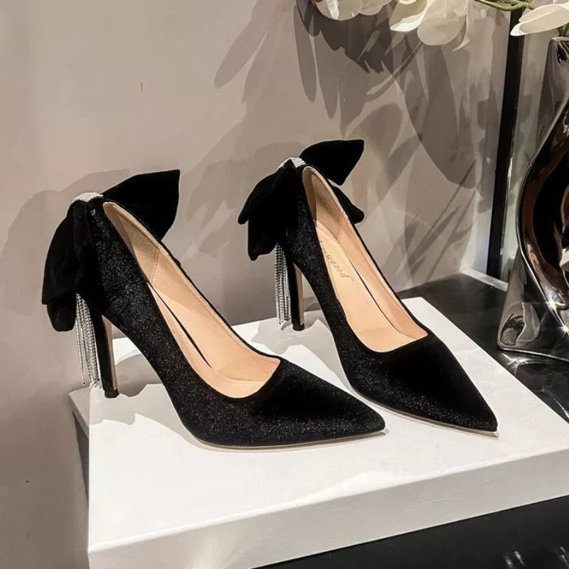 Black With Bow Stilito Woman P – обзор и цена Women Shoes Quick Delivery
