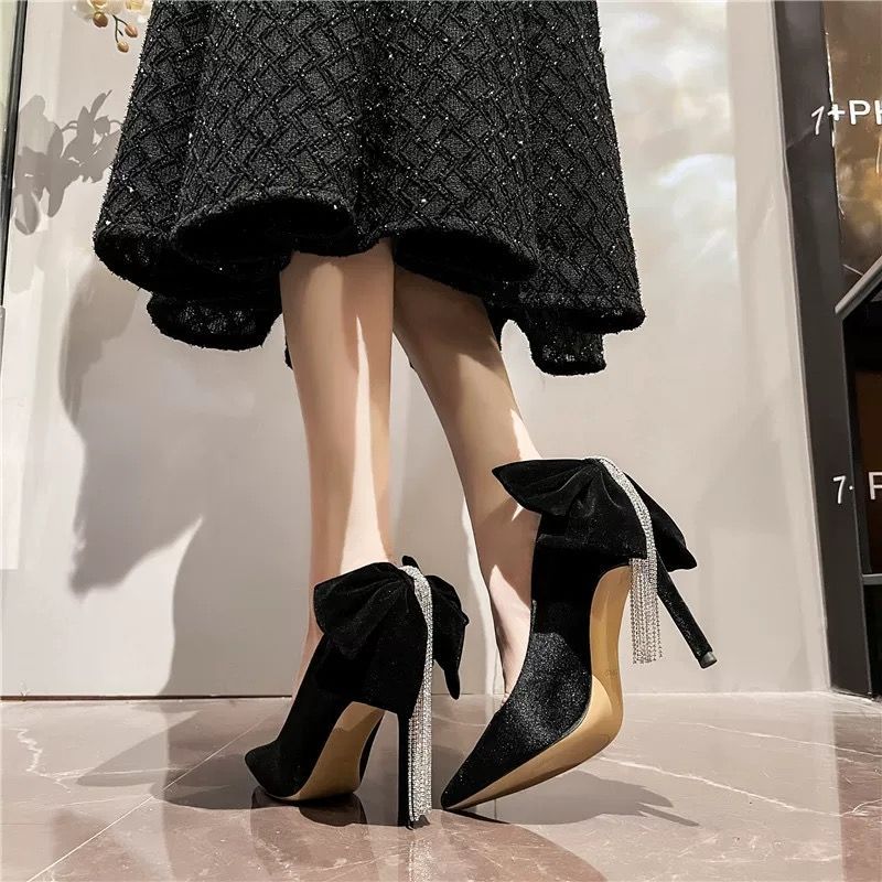 Black With Bow Stilito Woman P – обзор и цена Women Shoes Quick Delivery