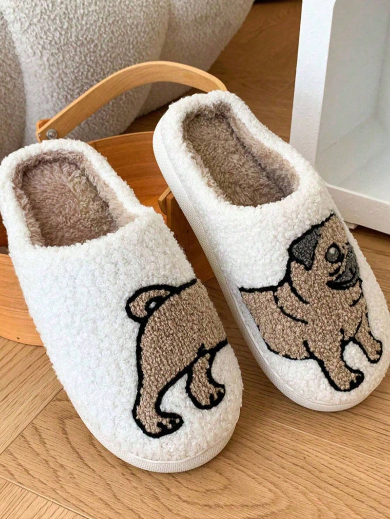 Couple Pug Embroidery Plush Sl – обзор и цена Women'S Shoes Cloud