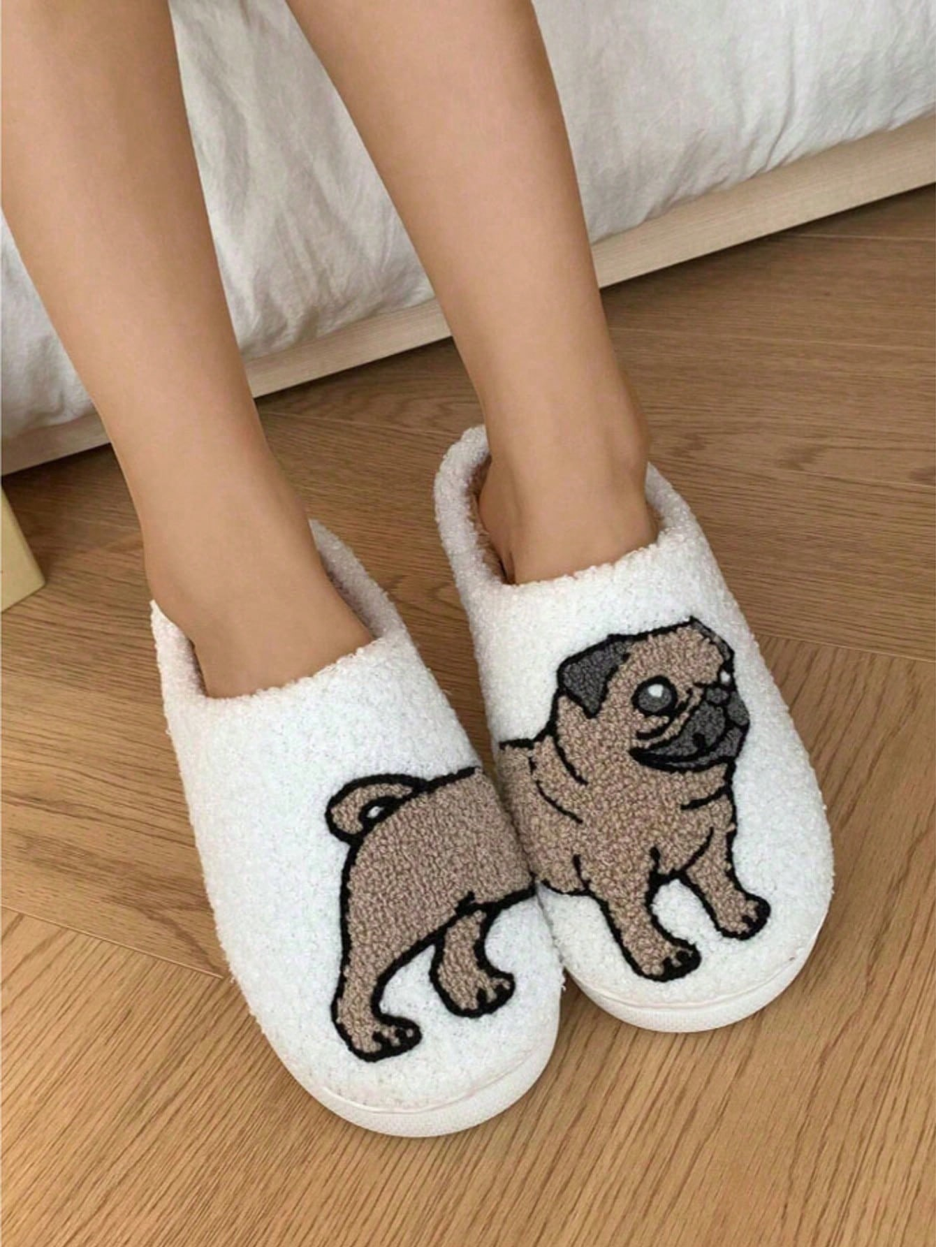 Couple Pug Embroidery Plush Sl – обзор и цена Women'S Shoes Cloud