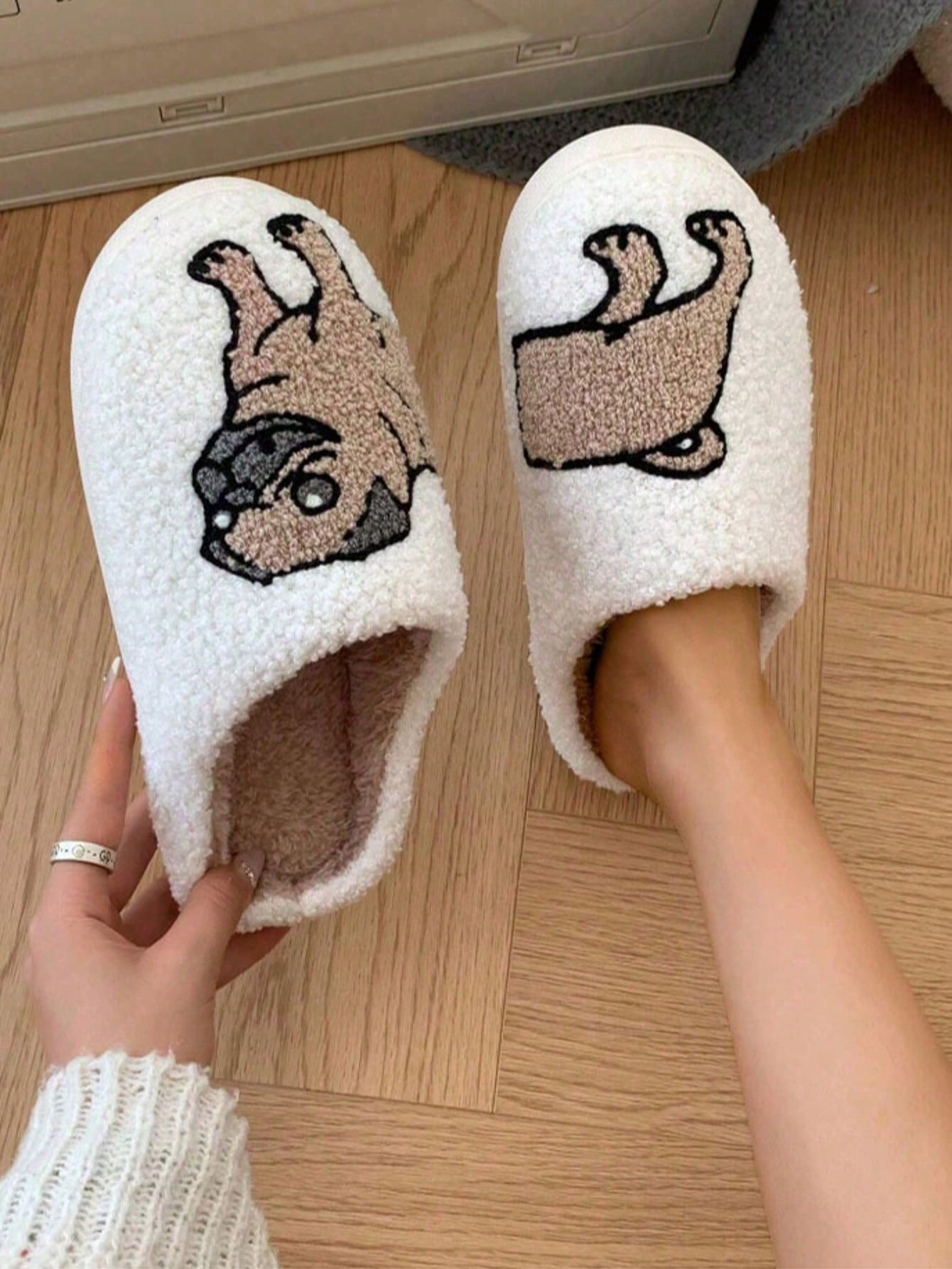 Couple Pug Embroidery Plush Sl – обзор и цена Women'S Shoes Cloud