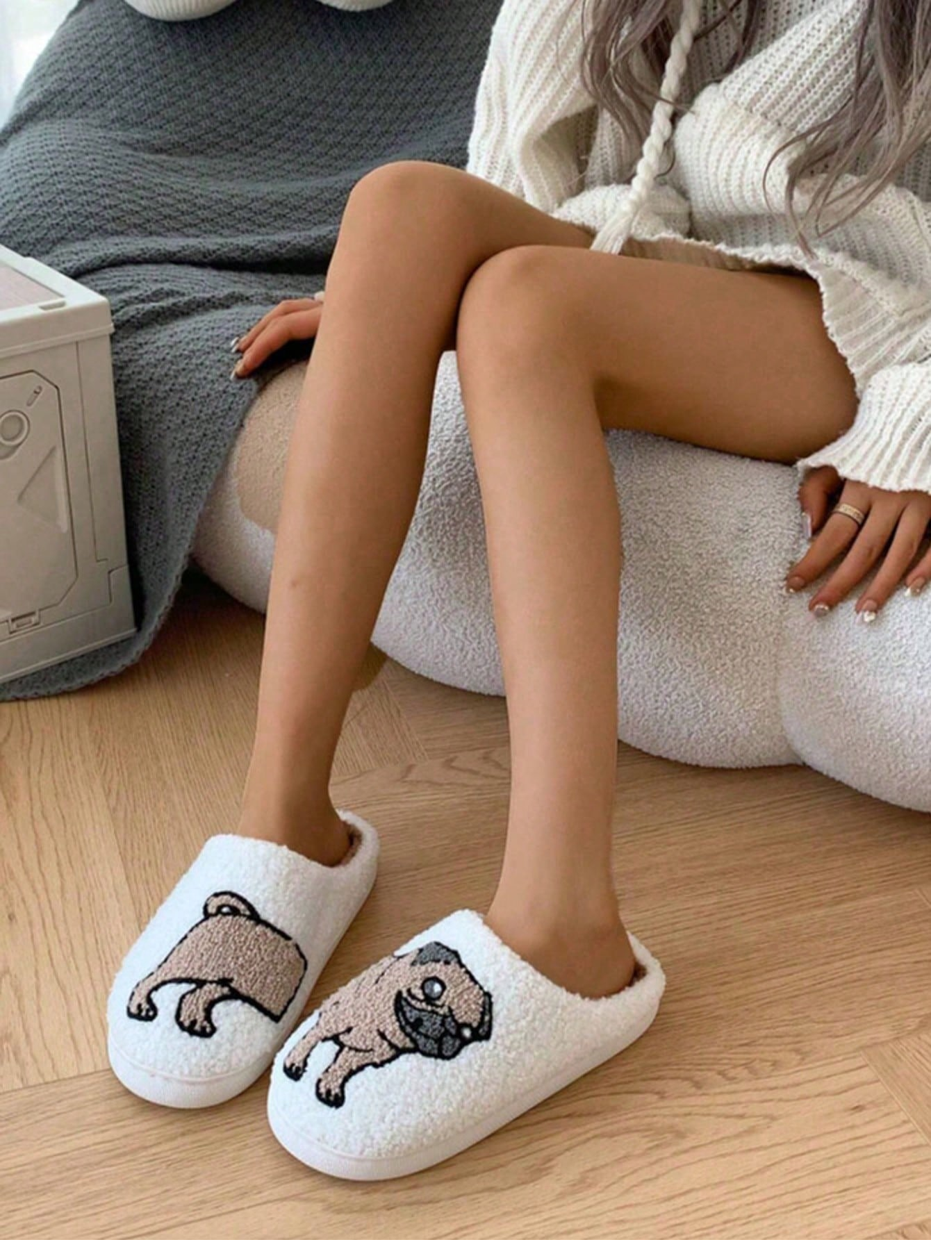 Couple Pug Embroidery Plush Sl – обзор и цена Women'S Shoes Cloud