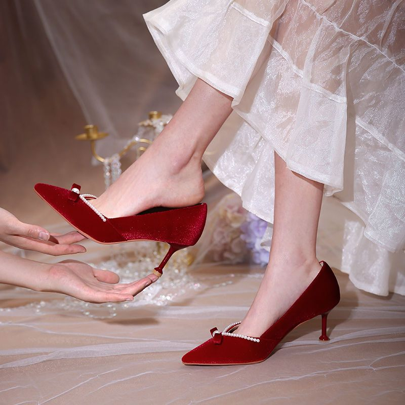 Red High Heel Pearl Ladies Pum – обзор и цена Women Shoes Quick Delivery