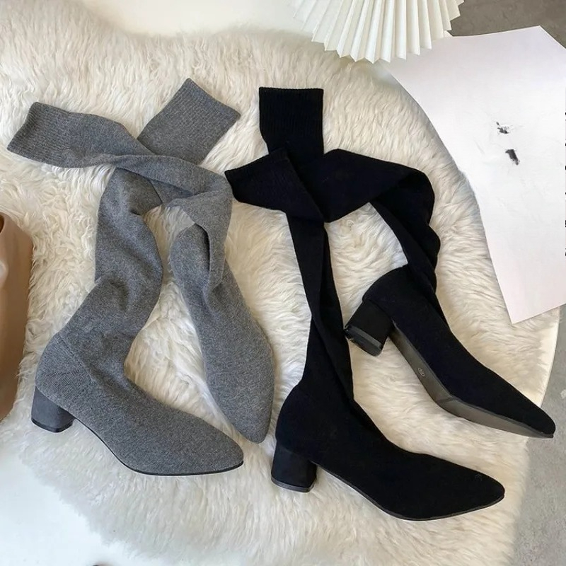 High Knee Sock Shoes 2025 New  – обзор и цена Sock Boot Women